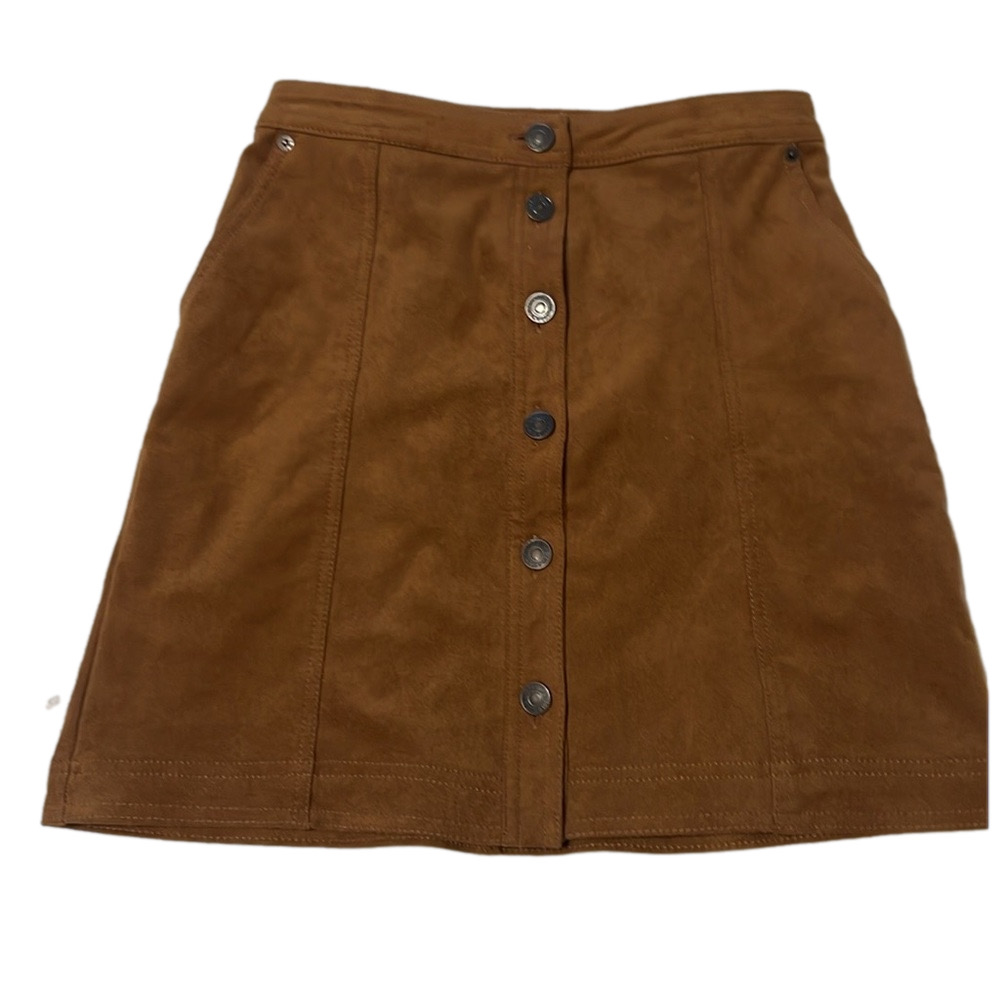 Abercrombie & Fitch Brown Button-Front Mini Skirt